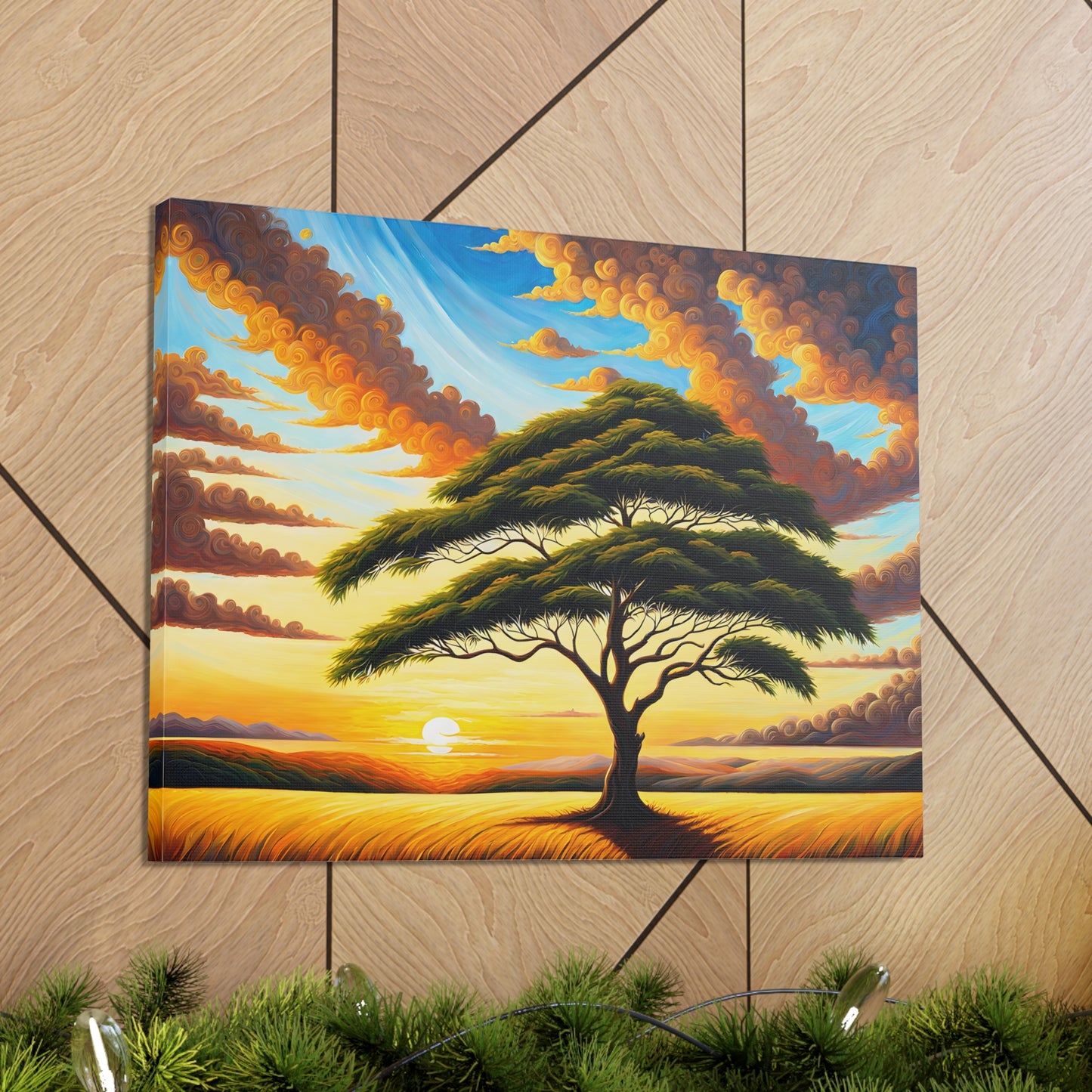 Vast Acacia: Classic Oil Painting Wall Décor