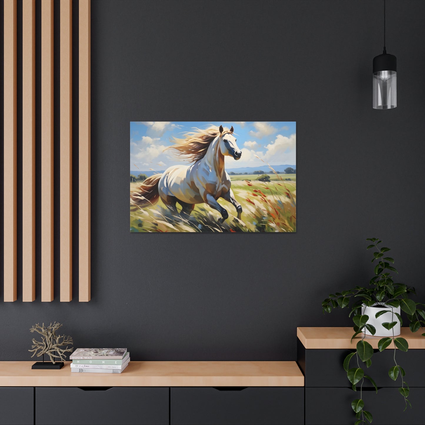 Misty Meadow: Classic Oil Painting Wall Décor