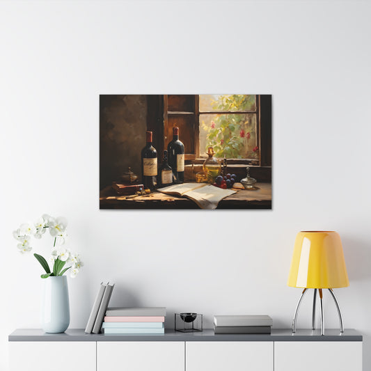 Vintage Wine: Classic Oil Painting Wall Décor