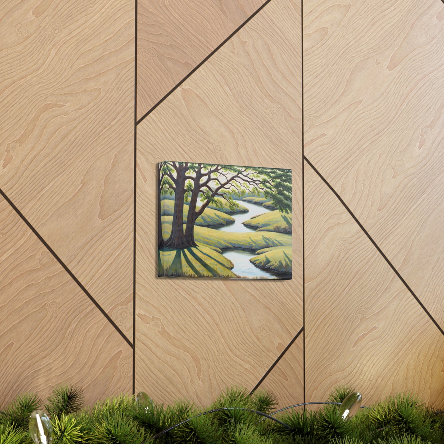 Evergreen Vista: Classic Oil Painting Wall Décor