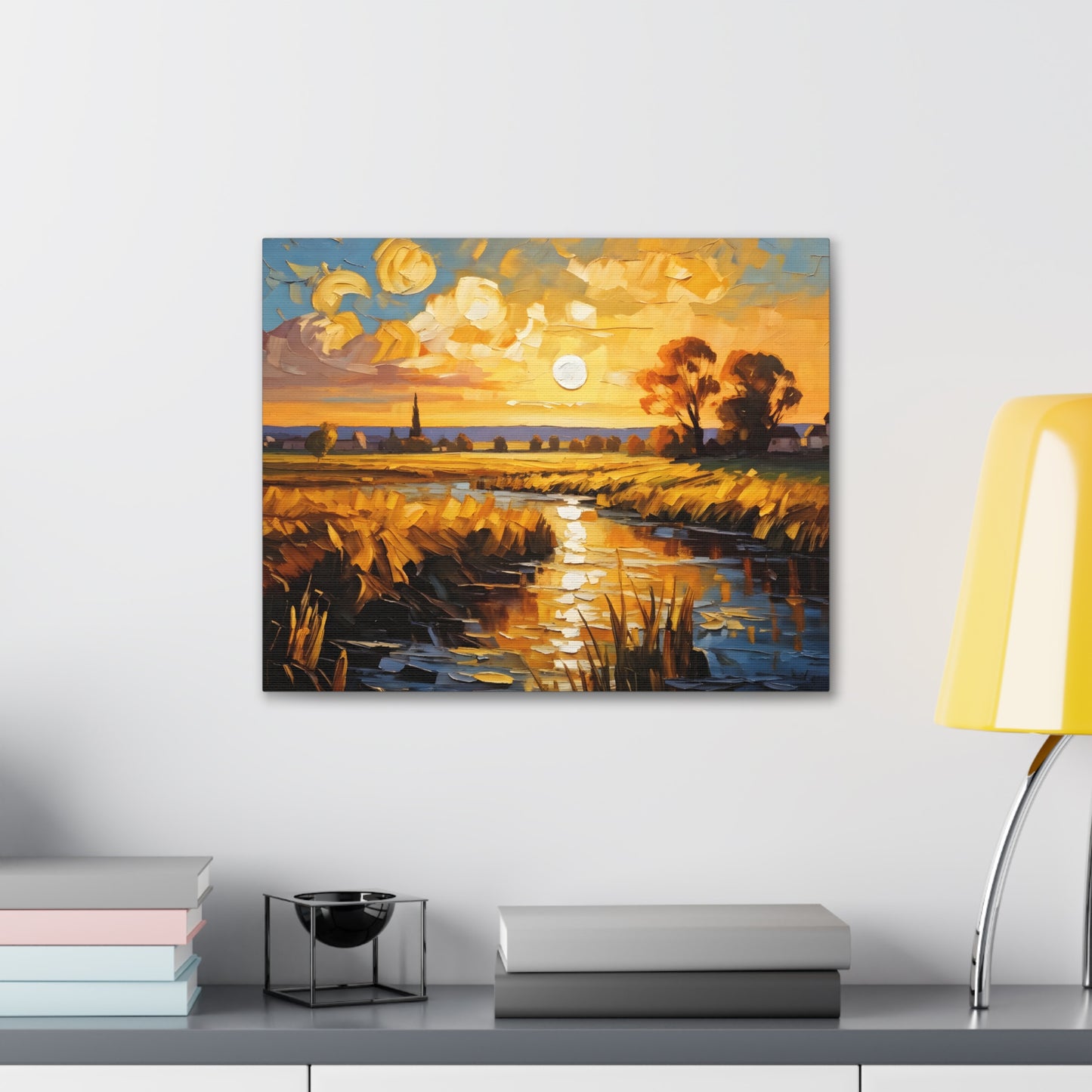 Golden Ridge: Classic Oil Painting Wall Décor