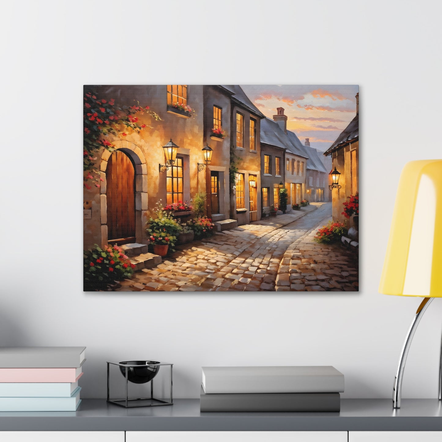 Cobblestone Path: Classic Oil Painting Wall Décor