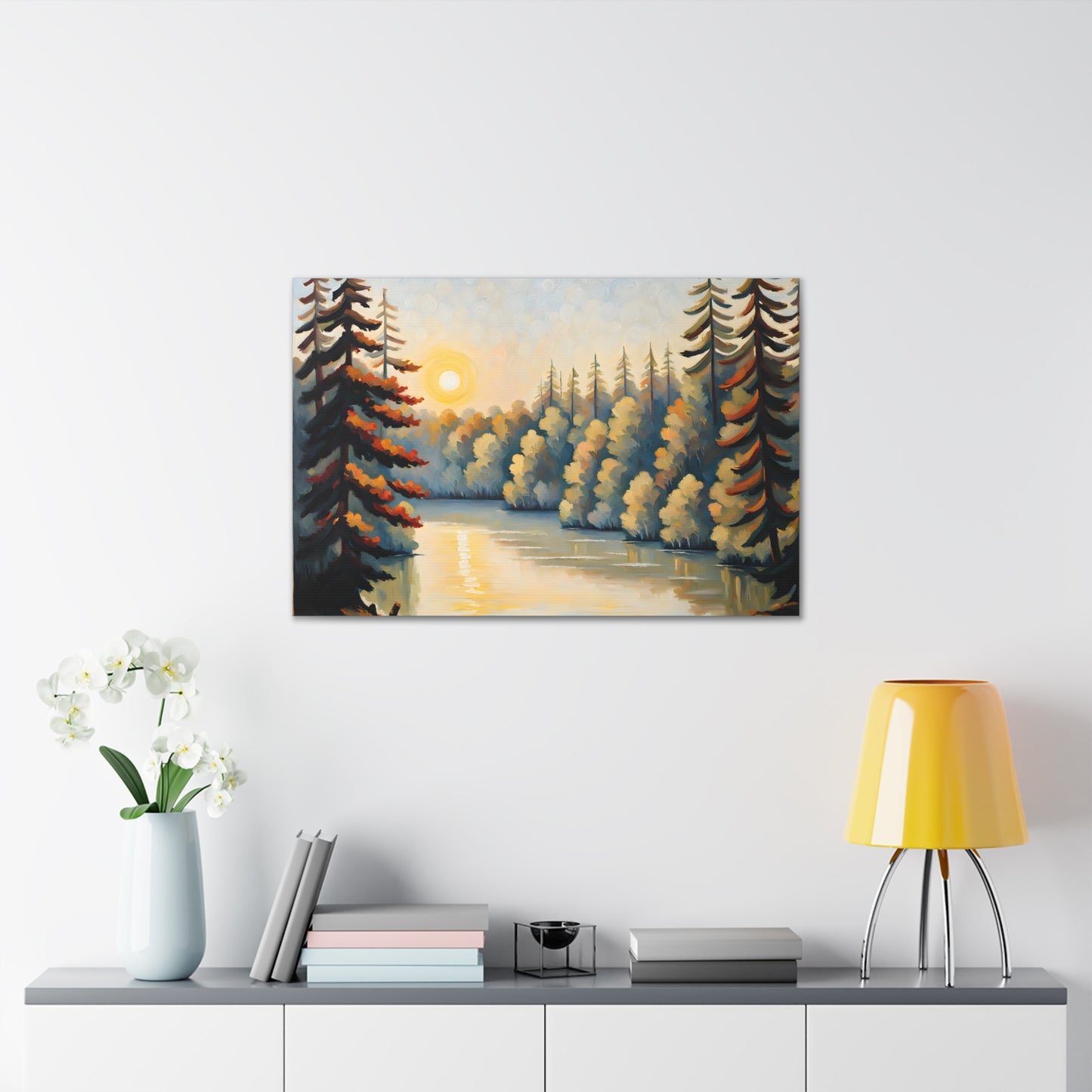 Tranquil Lake: Classic Oil Painting Wall Décor