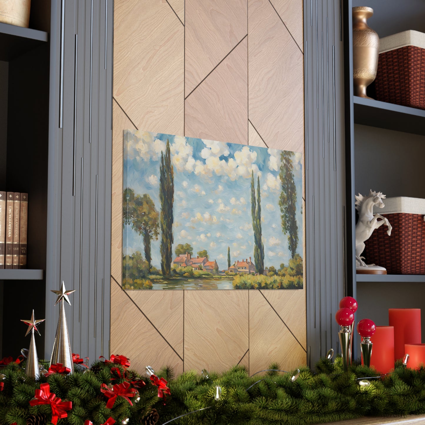 Classic Village View: Classic Oil Painting Wall Décor