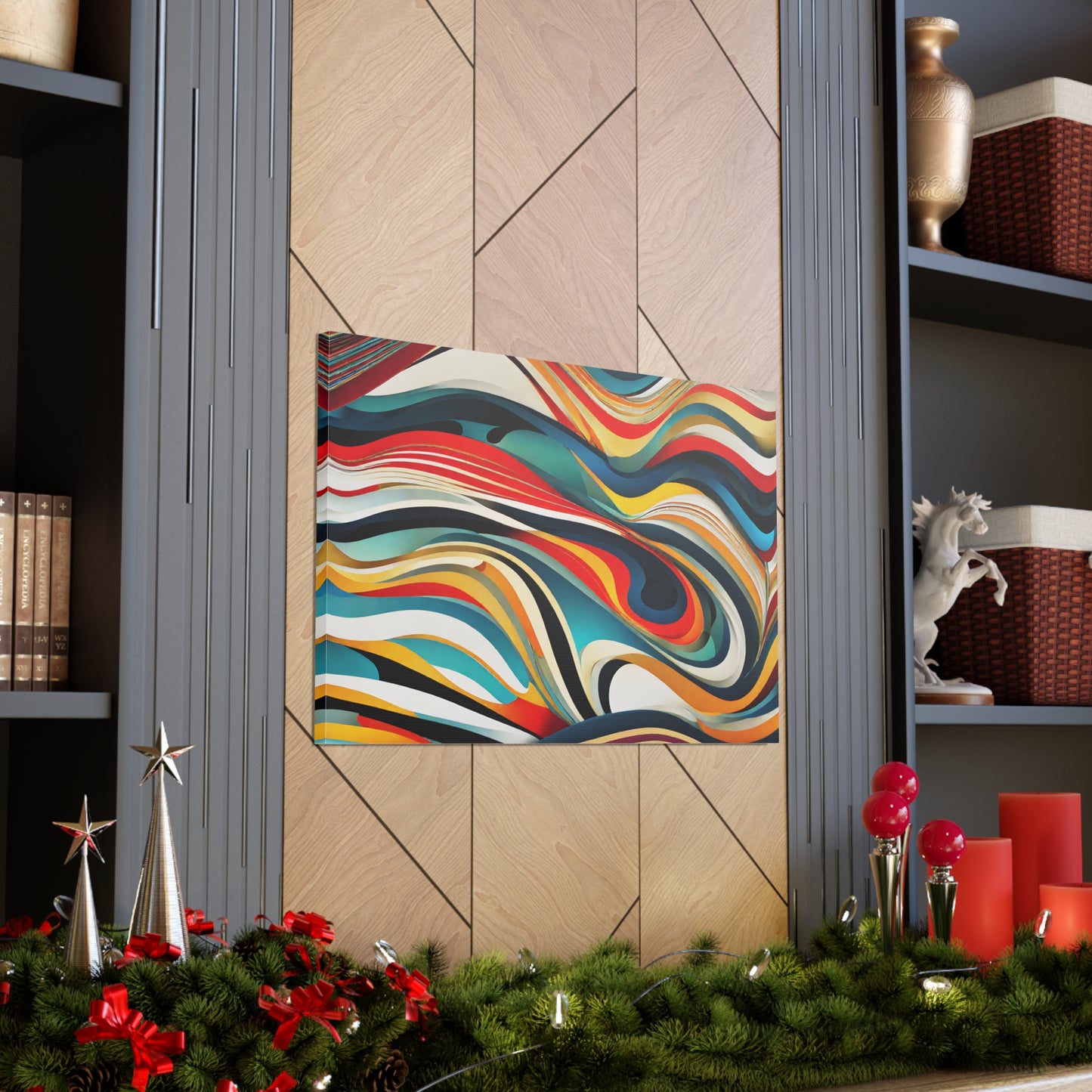 Iridescent Waves: Abstract Wall Décor