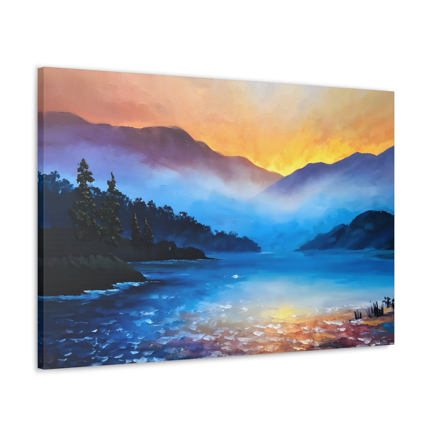 Tranquil Cascade: Classic Oil Painting Wall Décor