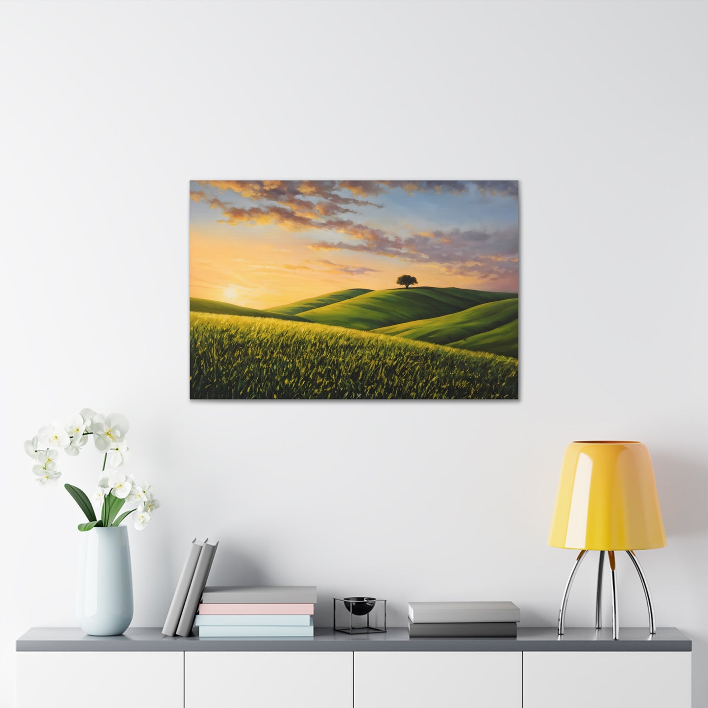 Misty Fields: Classic Oil Painting Wall Décor