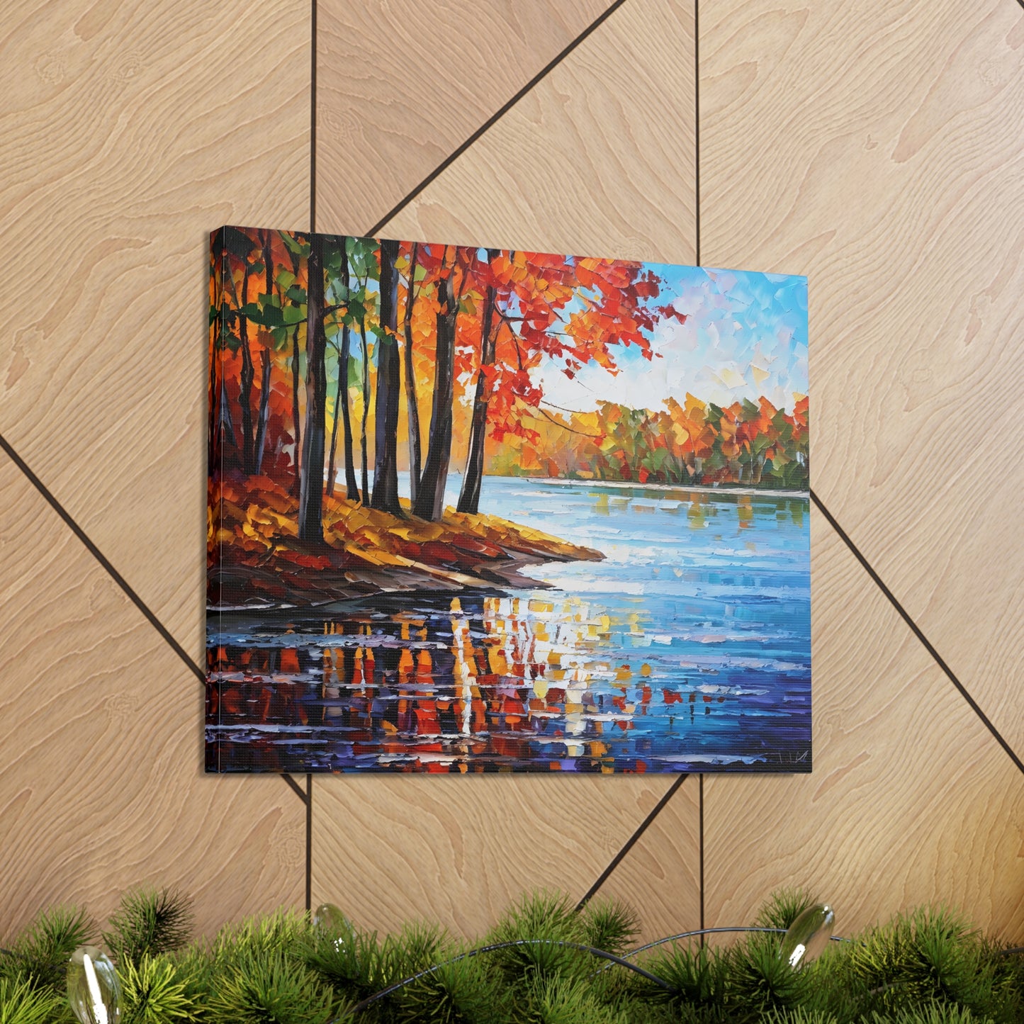 Serene Lake: Classic Oil Painting Wall Décor