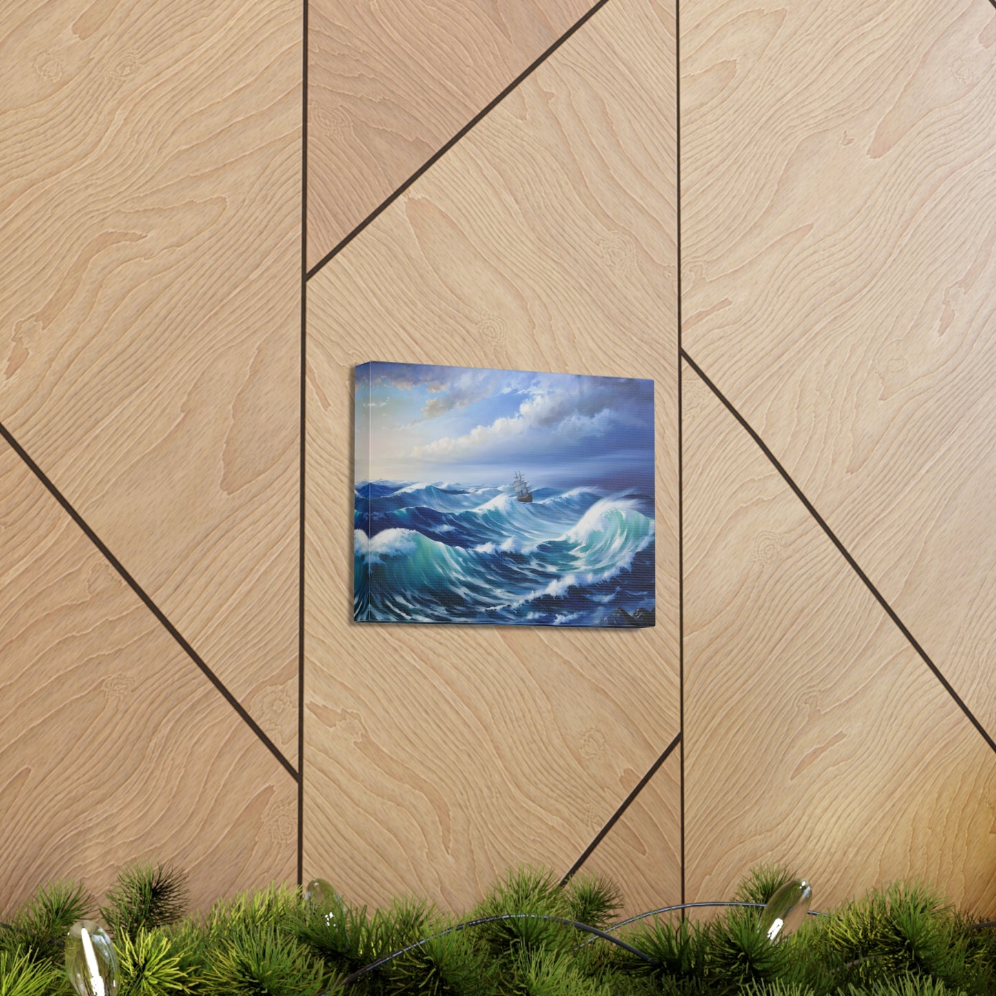 Dramatic Waves: Classic Oil Painting Wall Décor