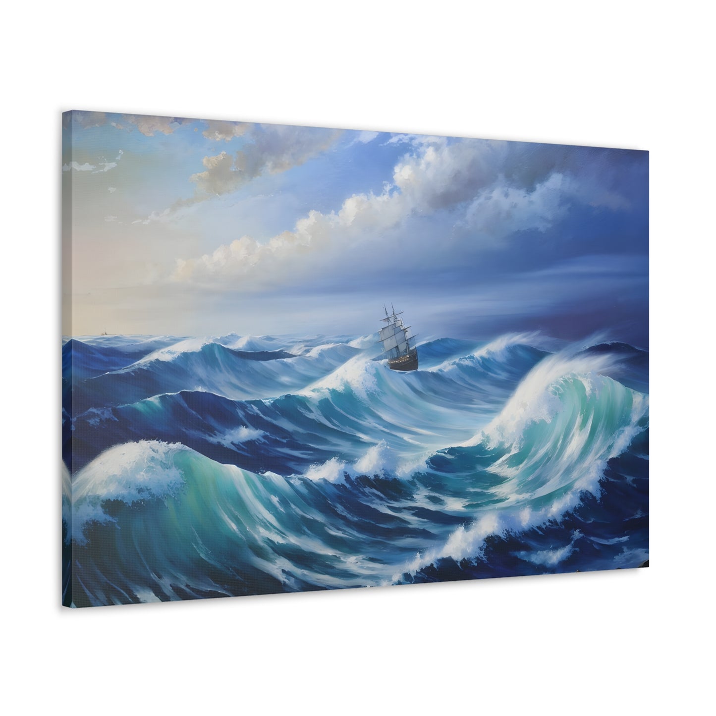 Dramatic Waves: Classic Oil Painting Wall Décor