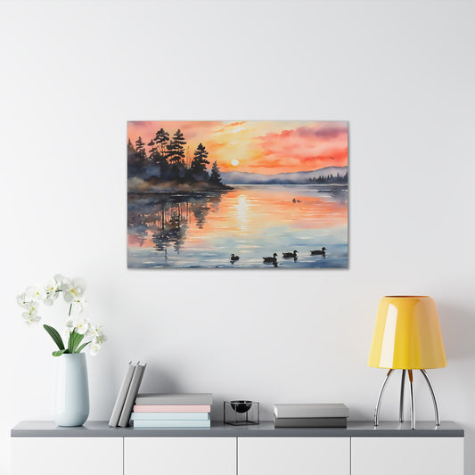 Lakeside Serenity: Watercolor Wall Décor