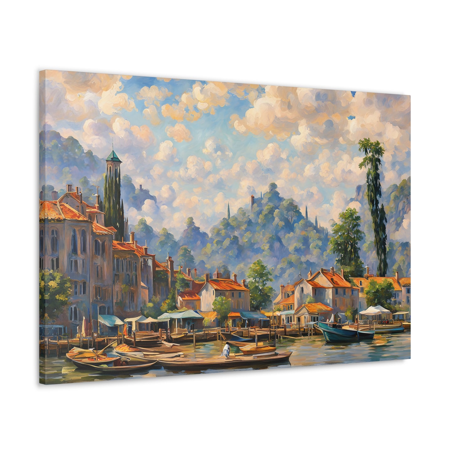 Lakeshore Serenade: Classic Oil Painting Wall Décor