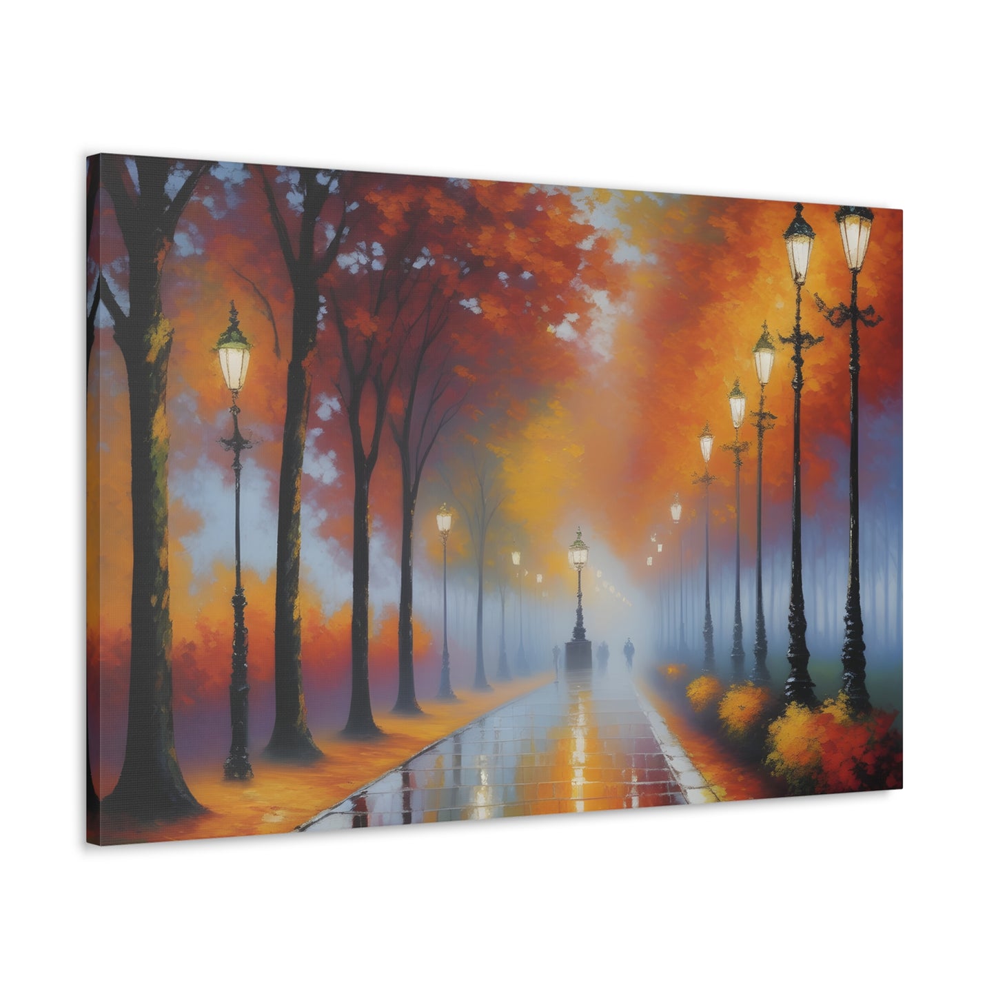 Lamp Post Serenity: Classic Oil Painting Wall Décor