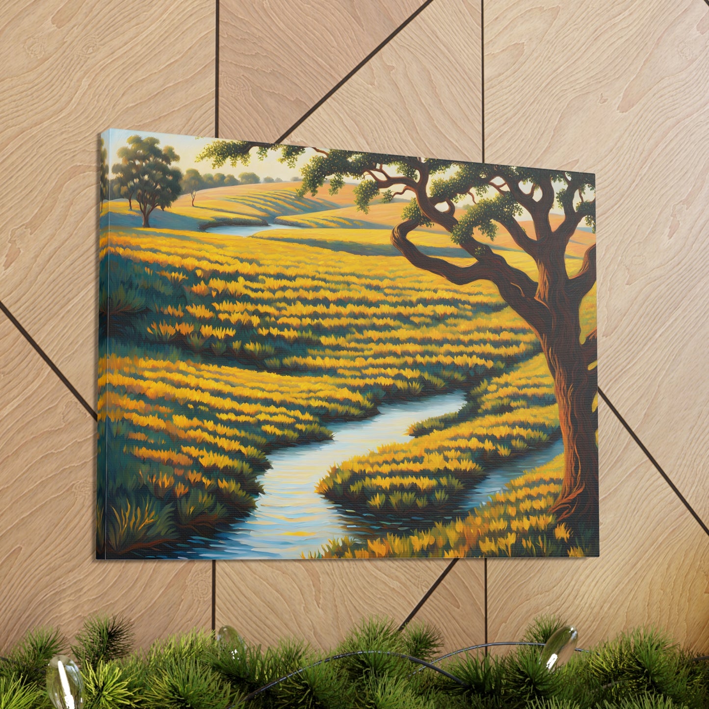 Autumn Meadow: Classic Oil Painting Wall Décor