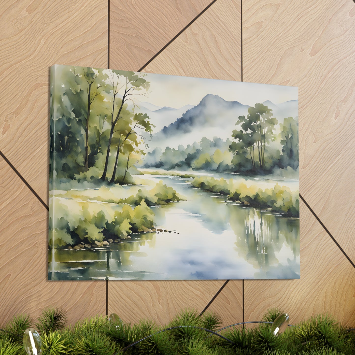 Misty Mountain: Watercolor Wall Décor