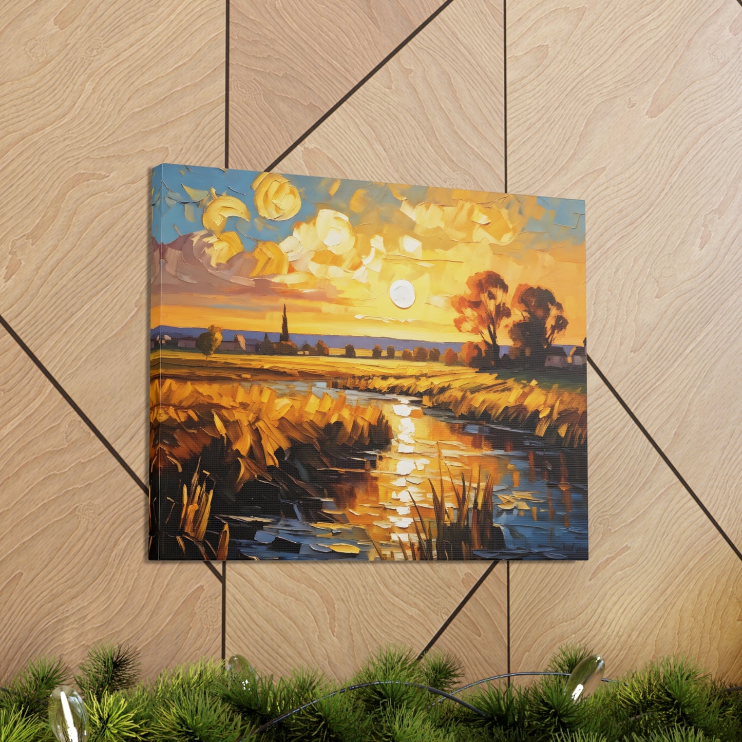 Golden Ridge: Classic Oil Painting Wall Décor