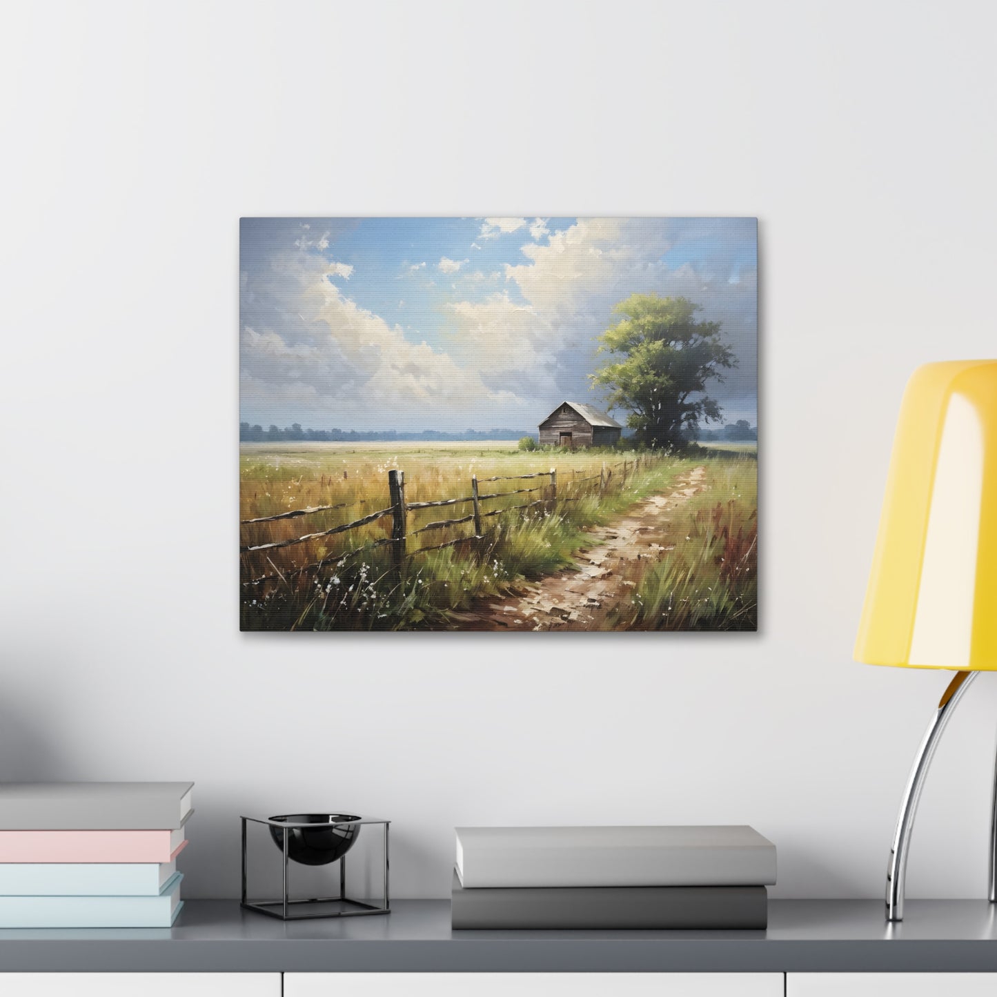 Rustic Countryside: Classic Oil Painting Wall Décor