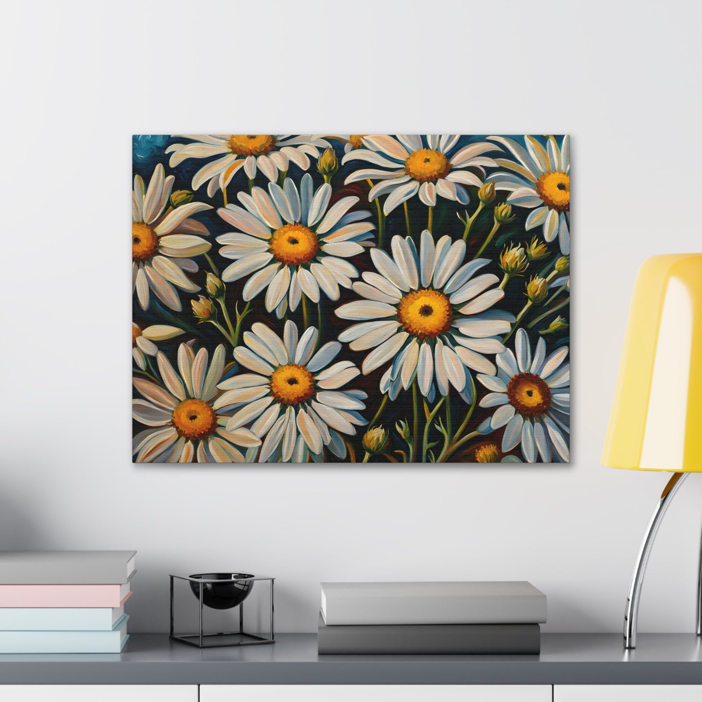 Dew Kissed Daisies: Classic Oil Painting Wall Décor