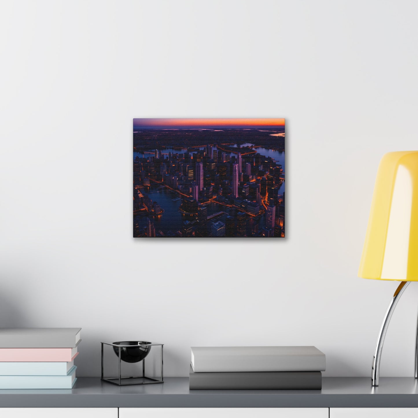 Dusk Over Downtown: Cityscape Wall Décor