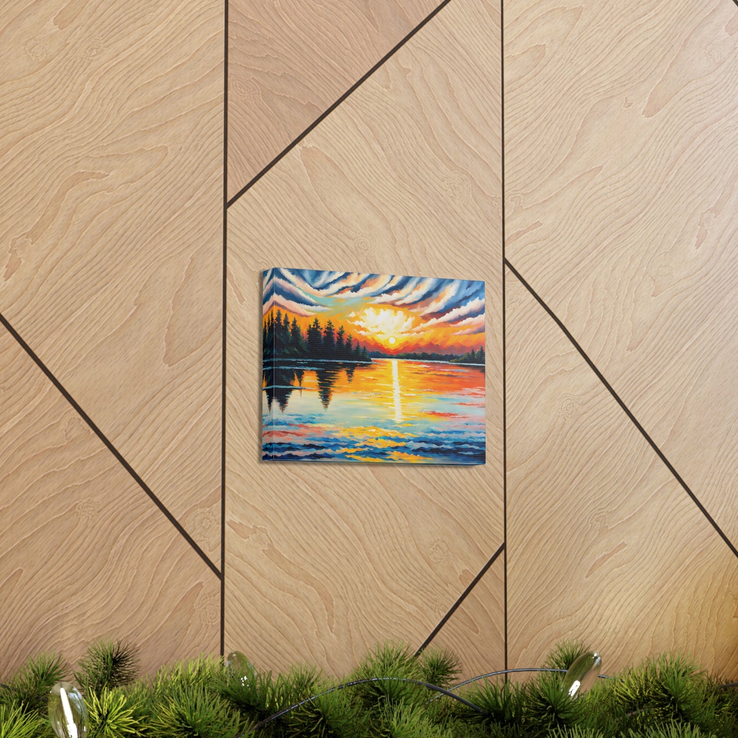 Serene Sunset: Classic Oil Painting Wall Décor