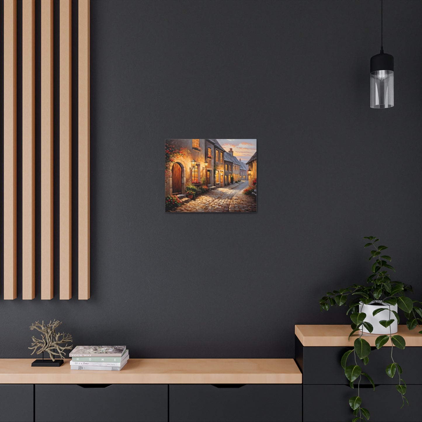 Cobblestone Path: Classic Oil Painting Wall Décor