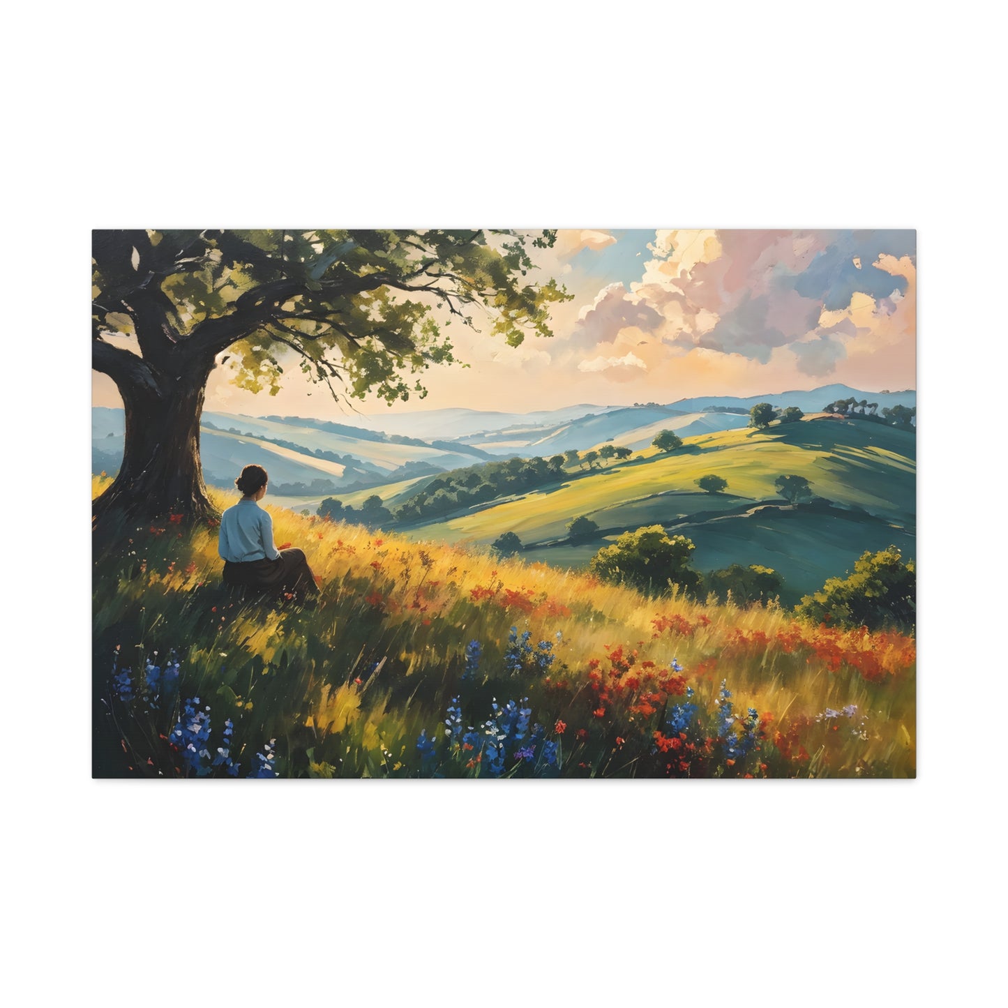 Peaceful Valley: Classic Oil Painting Wall Décor