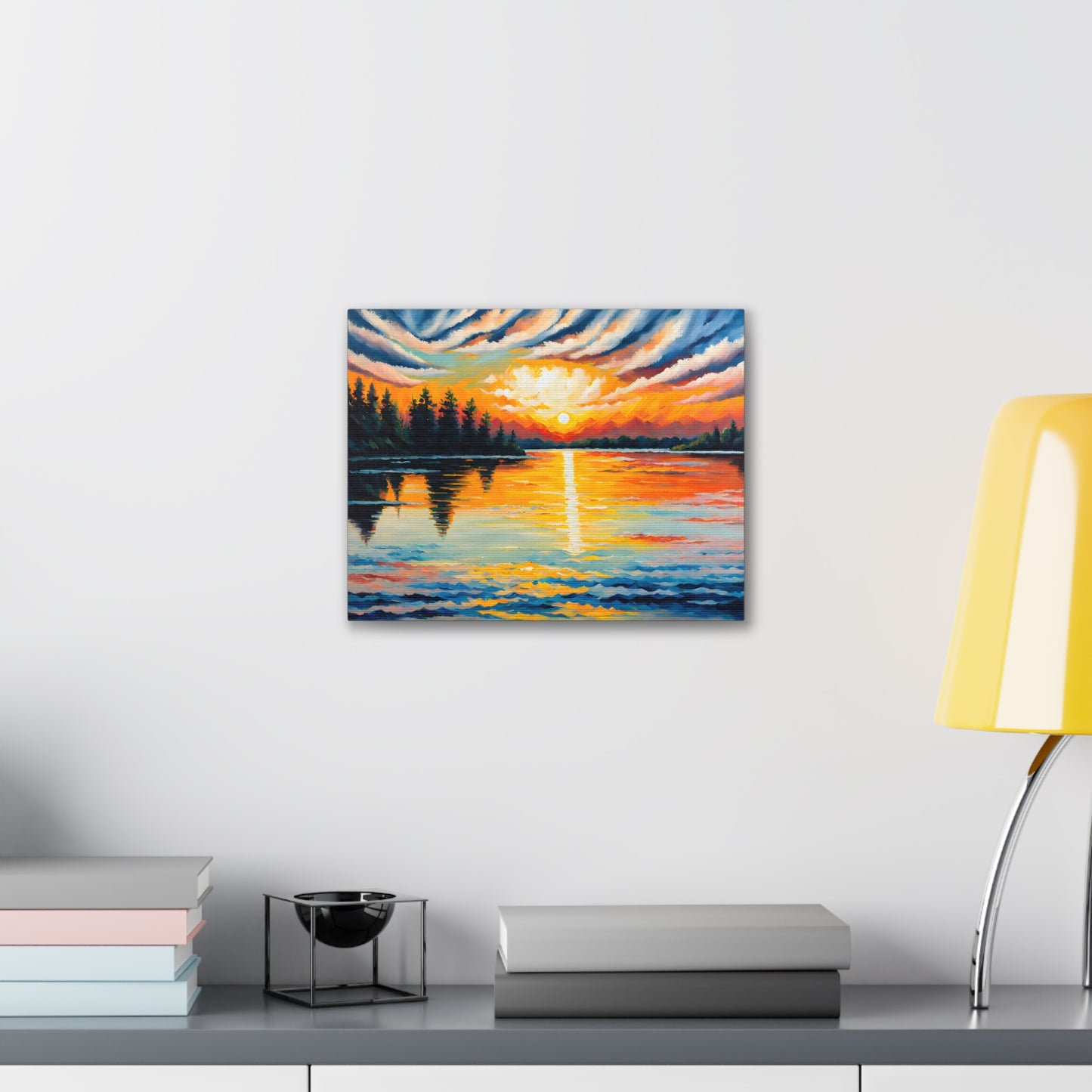 Serene Sunset: Classic Oil Painting Wall Décor