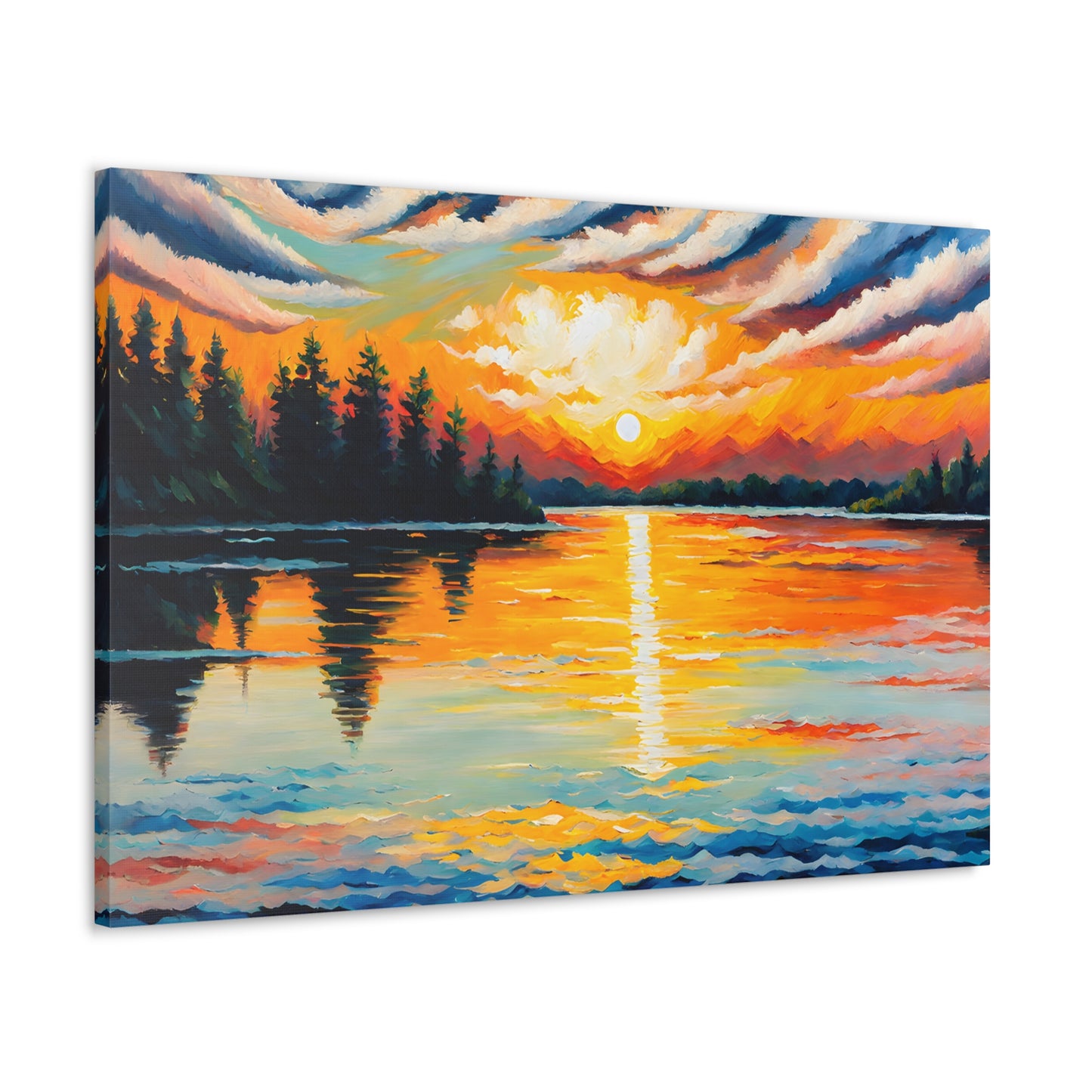 Serene Sunset: Classic Oil Painting Wall Décor