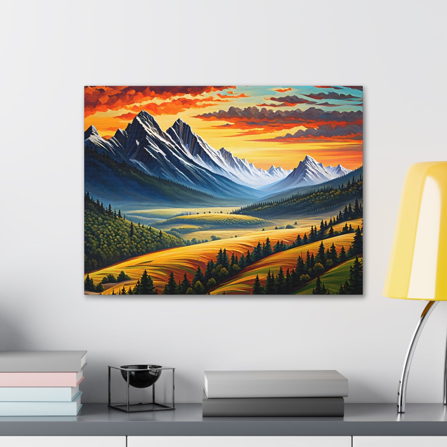 Mountain Echo: Classic Oil Painting Wall Décor