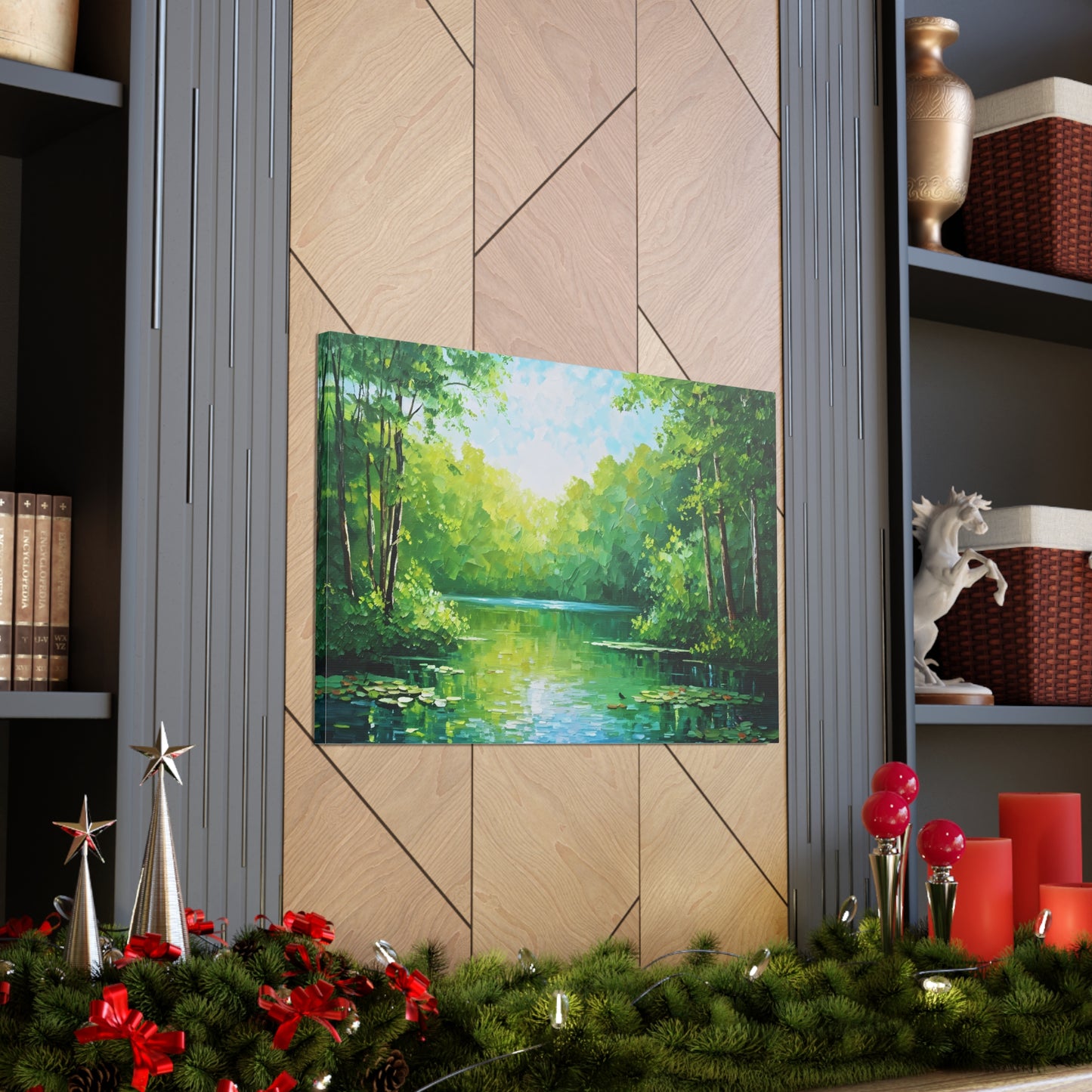 Serene Lagoon: Classic Oil Painting Wall Décor