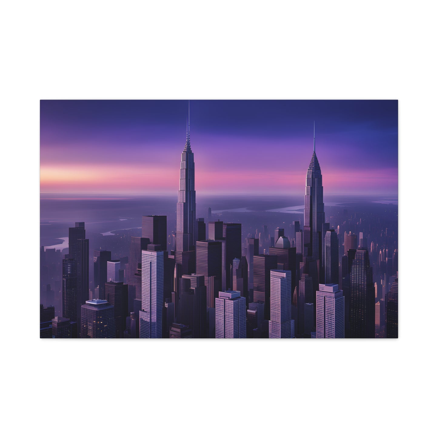 Purple Hues: Cityscape Wall Décor