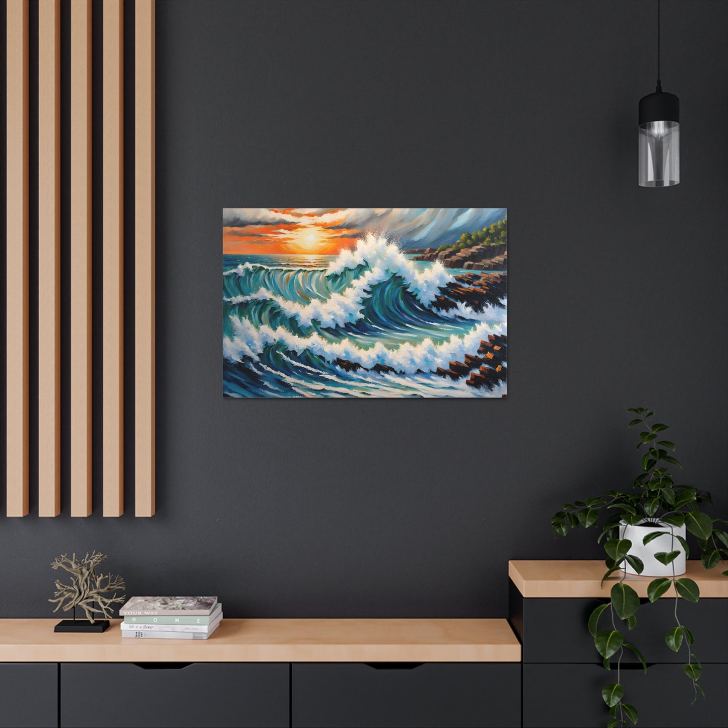 Rugged Coastline: Classic Oil Painting Wall Décor