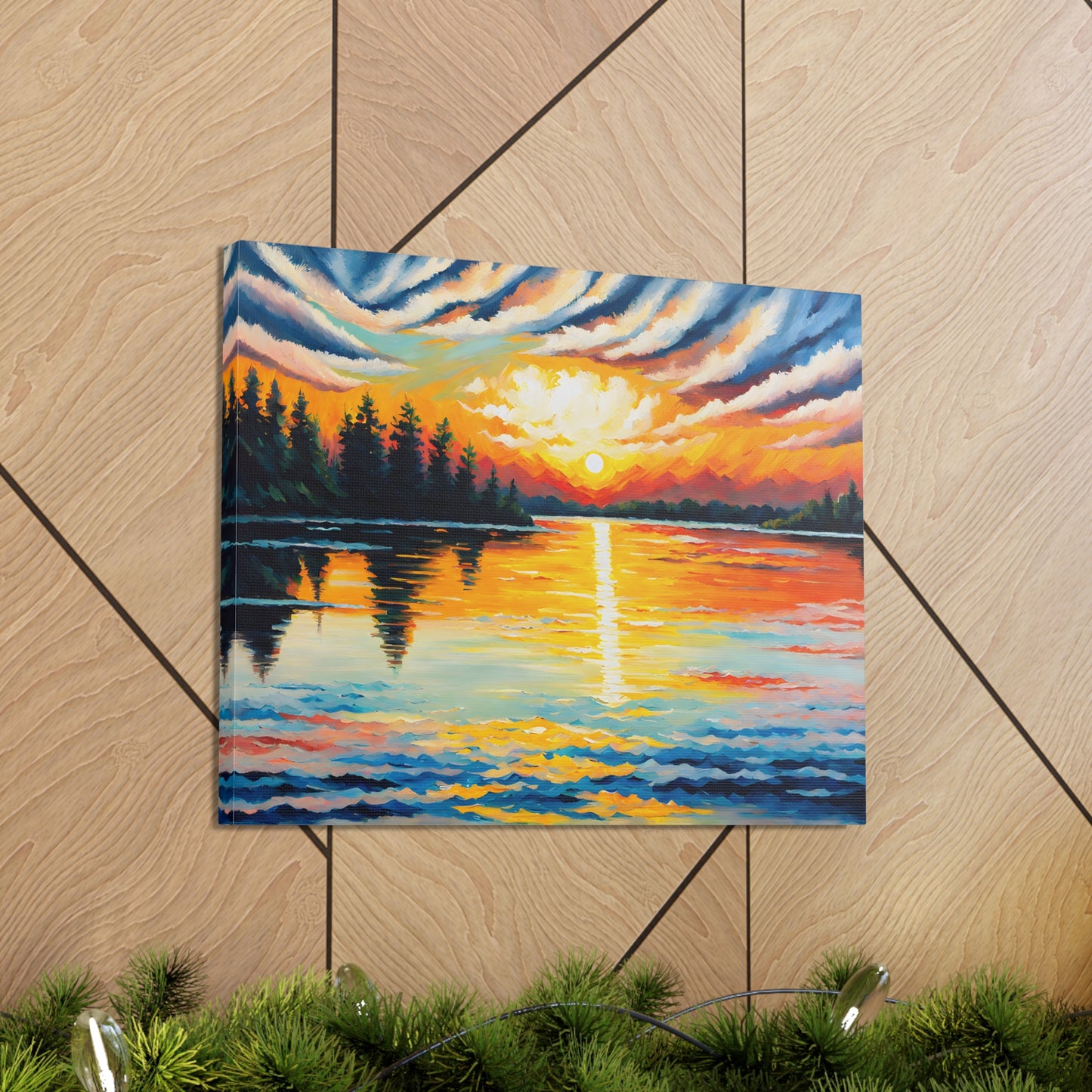 Serene Sunset: Classic Oil Painting Wall Décor