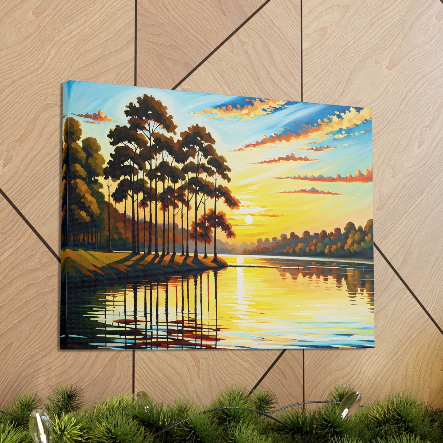 Golden Reflection: Classic Oil Painting Wall Décor