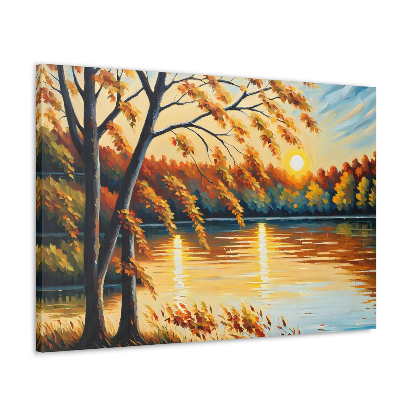 Lakeside Hue: Classic Oil Painting Wall Décor