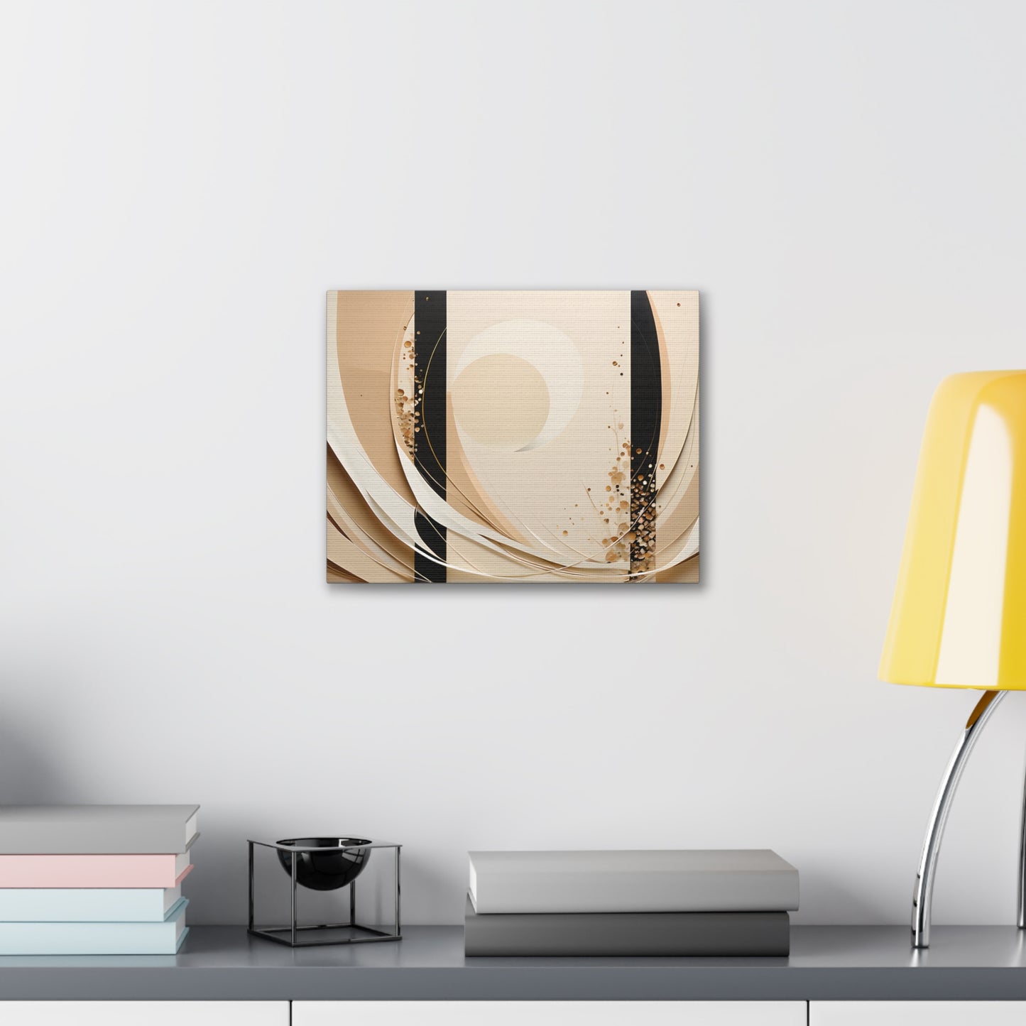 Subtle Crescent: Abstract Beige Wall Décor