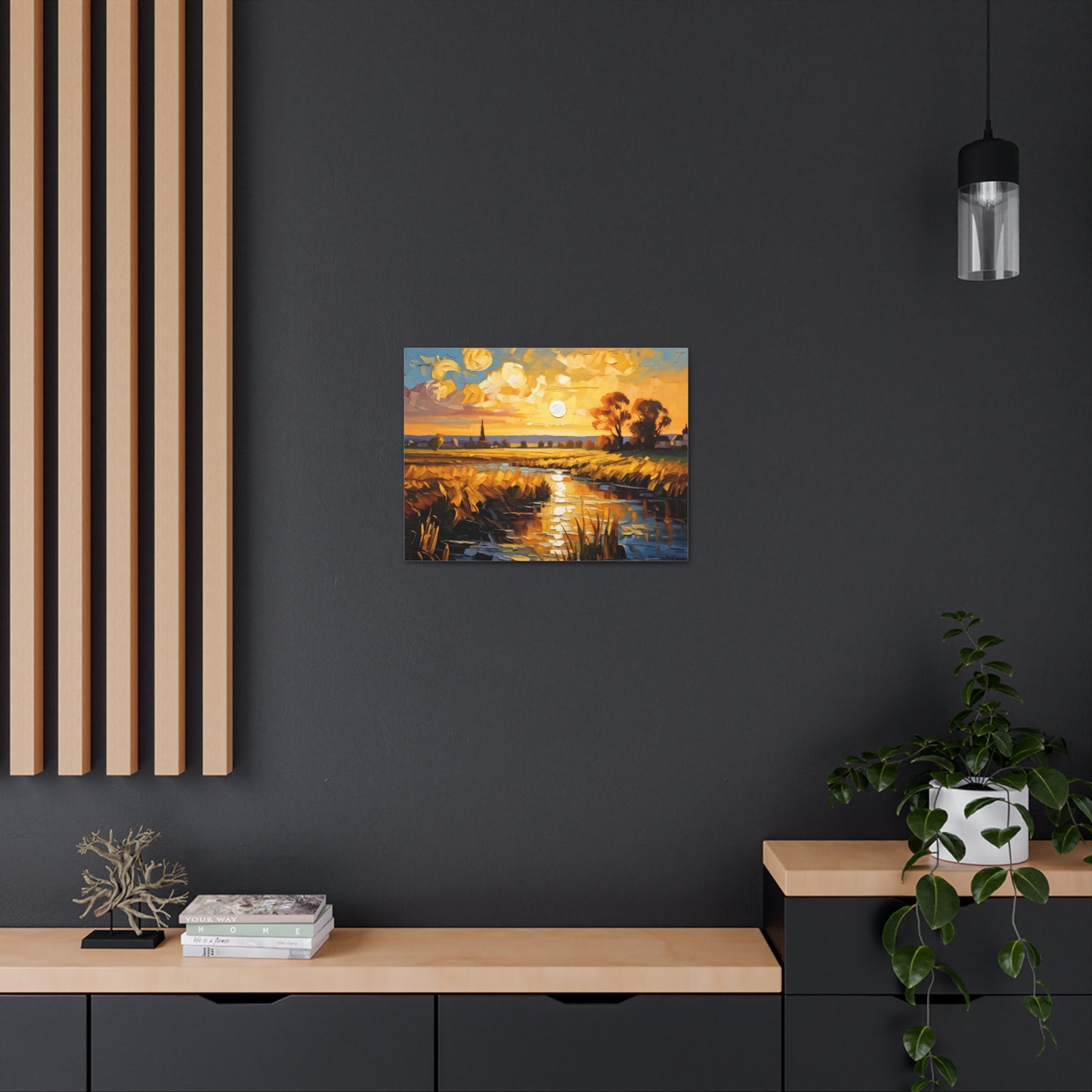 Golden Ridge: Classic Oil Painting Wall Décor