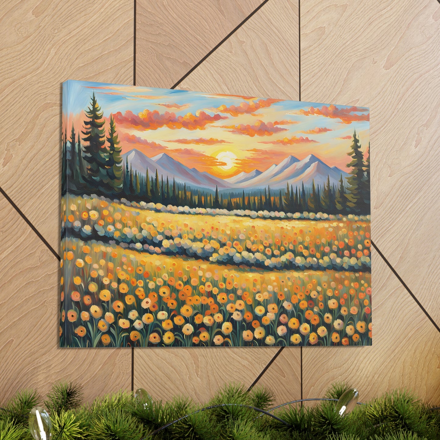 Amber Horizon: Classic Oil Painting Wall Décor