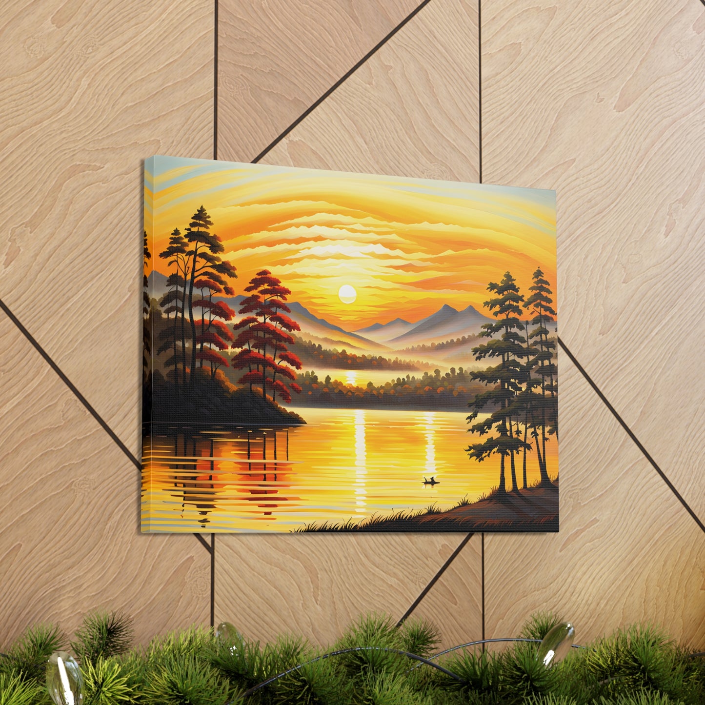 Lakeside Ripples: Classic Oil Painting Wall Décor