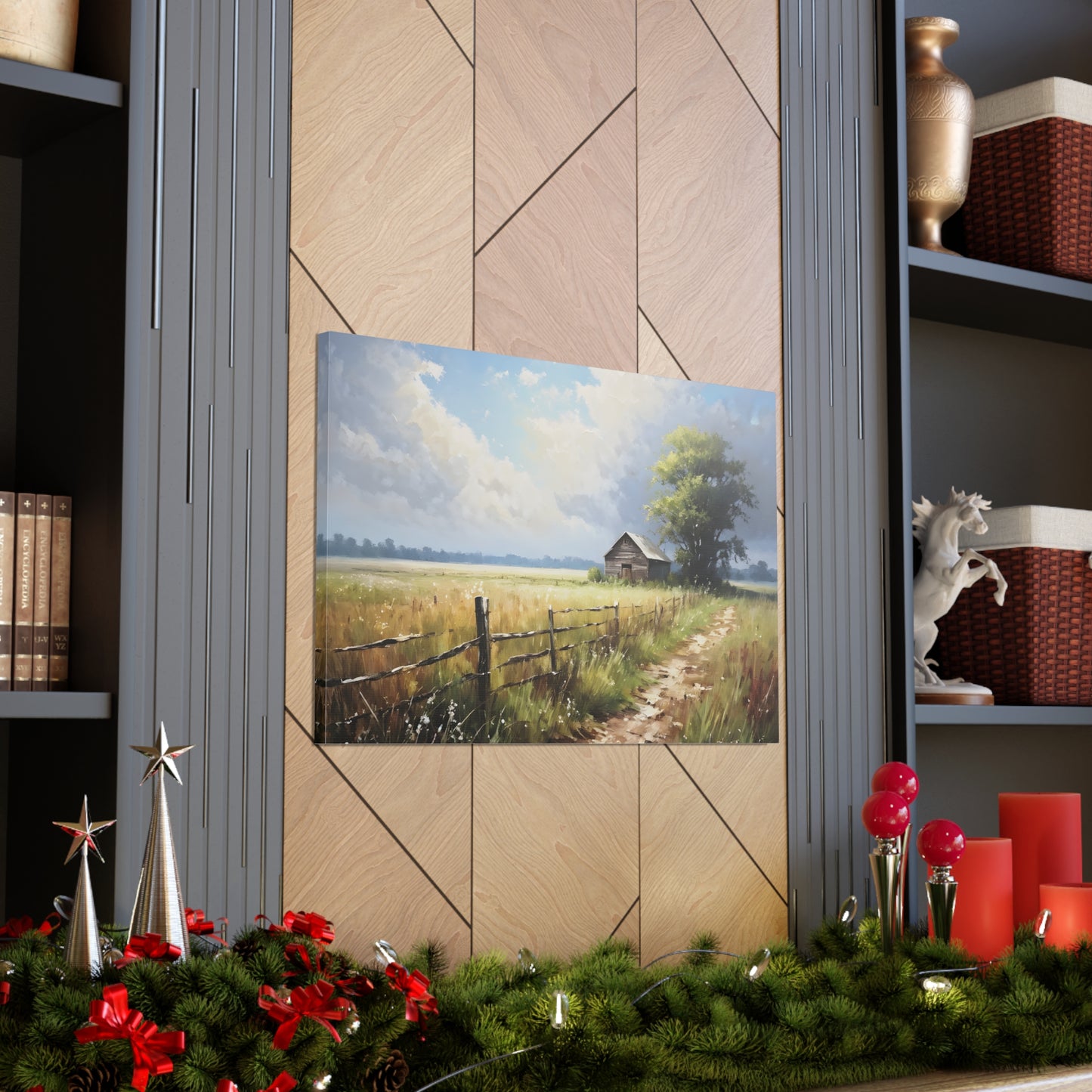 Rustic Countryside: Classic Oil Painting Wall Décor