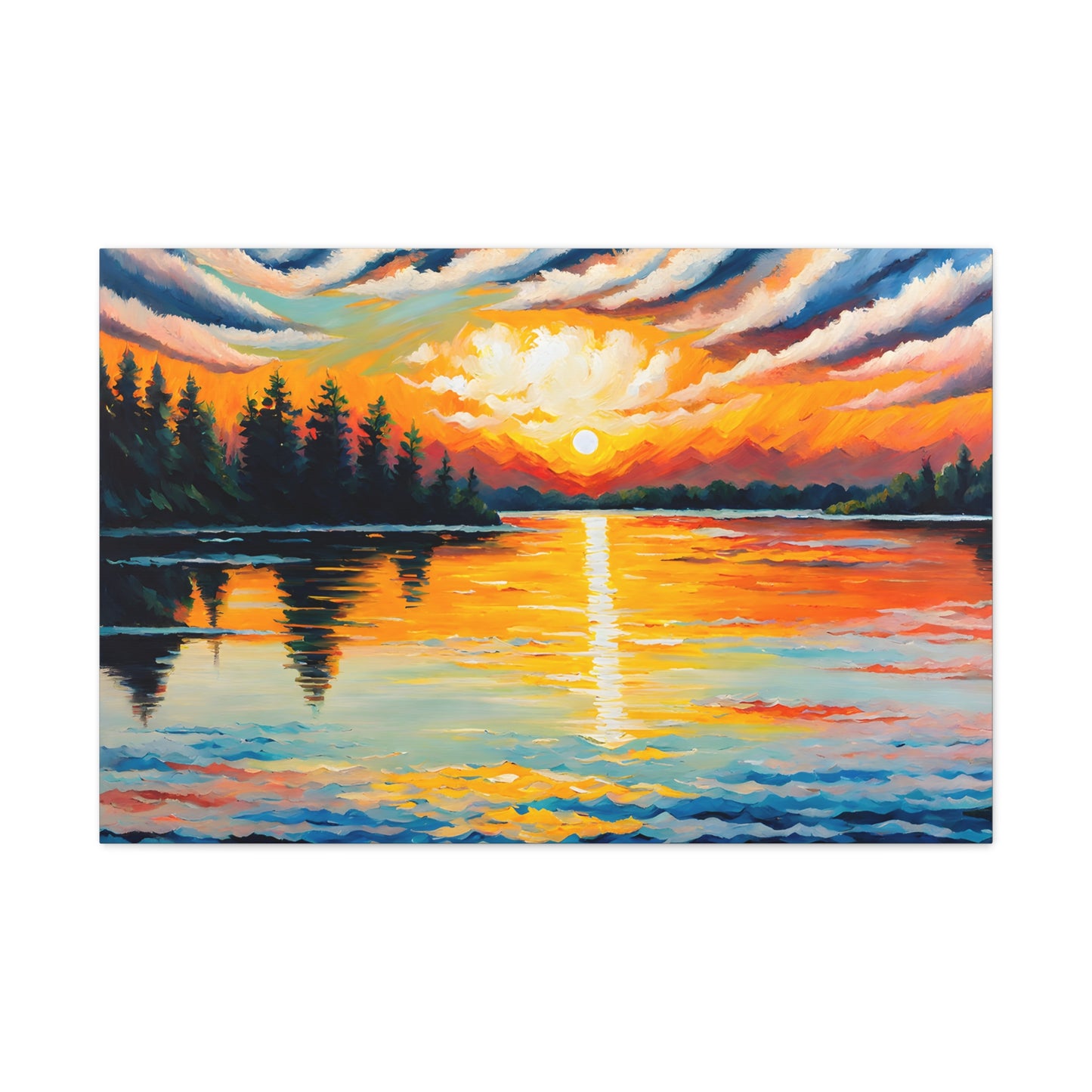 Serene Sunset: Classic Oil Painting Wall Décor