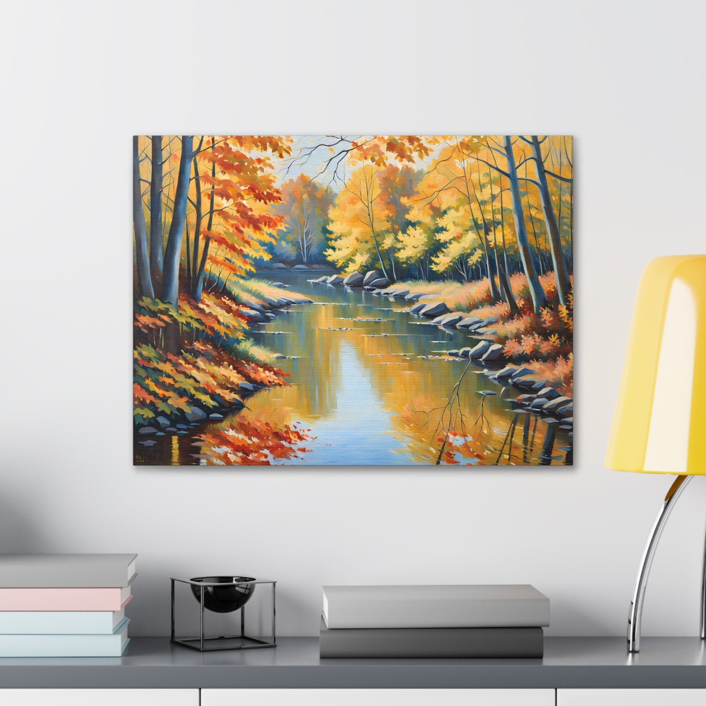 River’s Journey: Classic Oil Painting Wall Décor