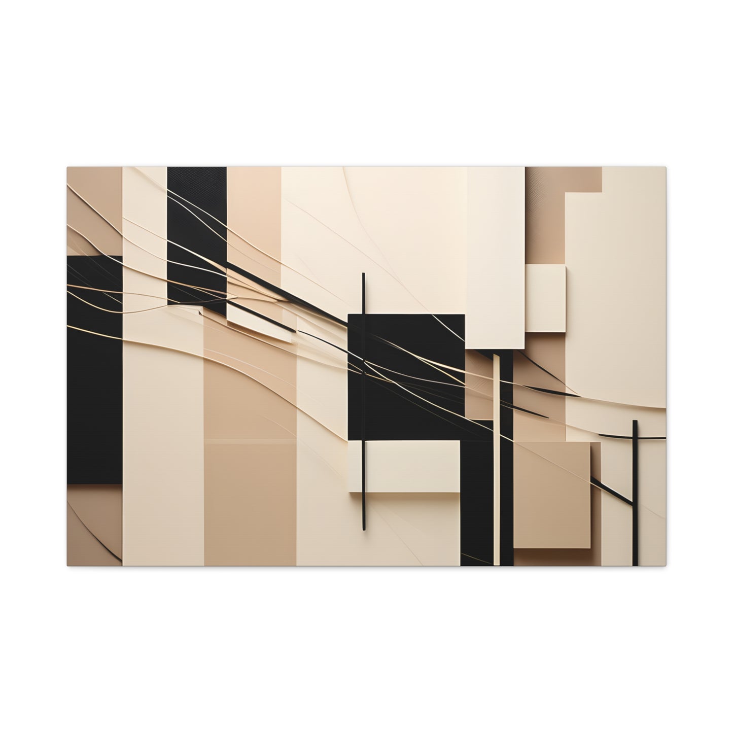 Graceful Contrast: Abstract Beige Wall Décor