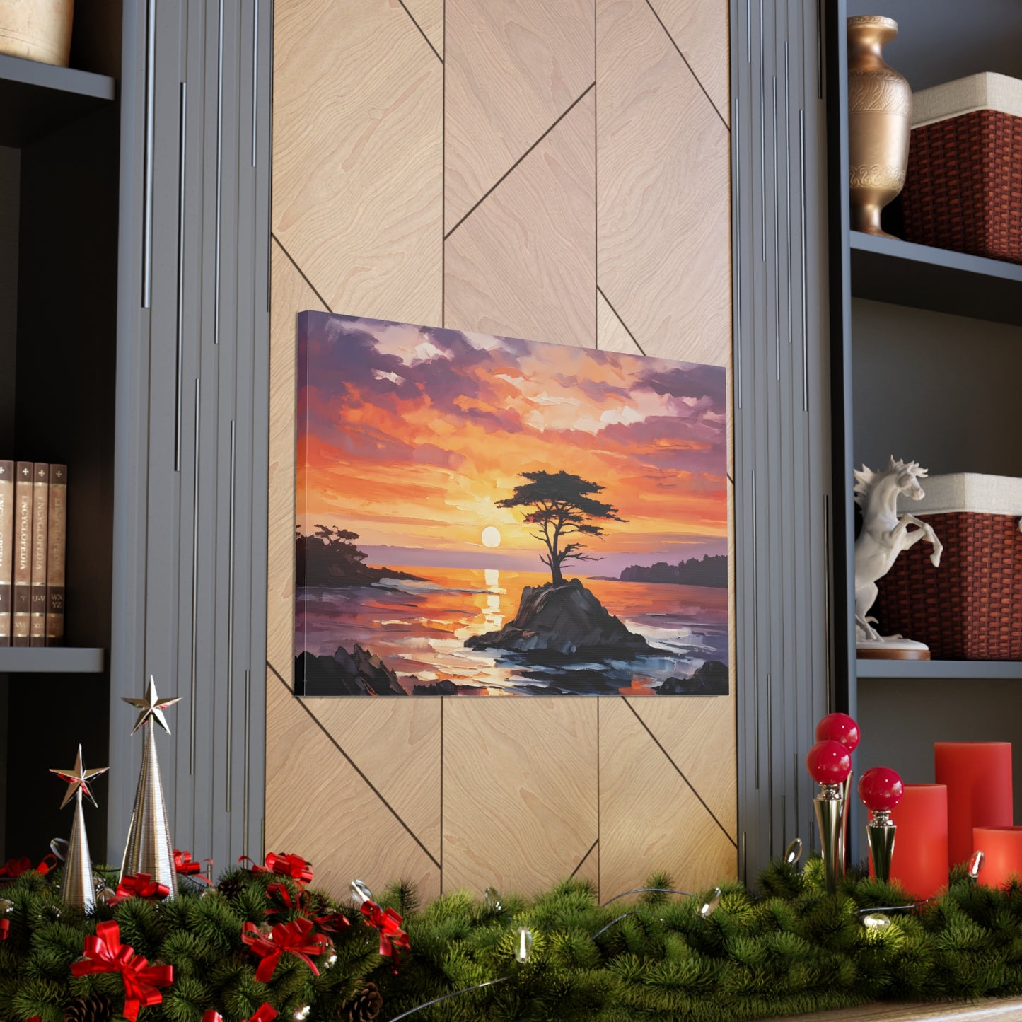 Seaside Reflections: Classic Oil Painting Wall Décor