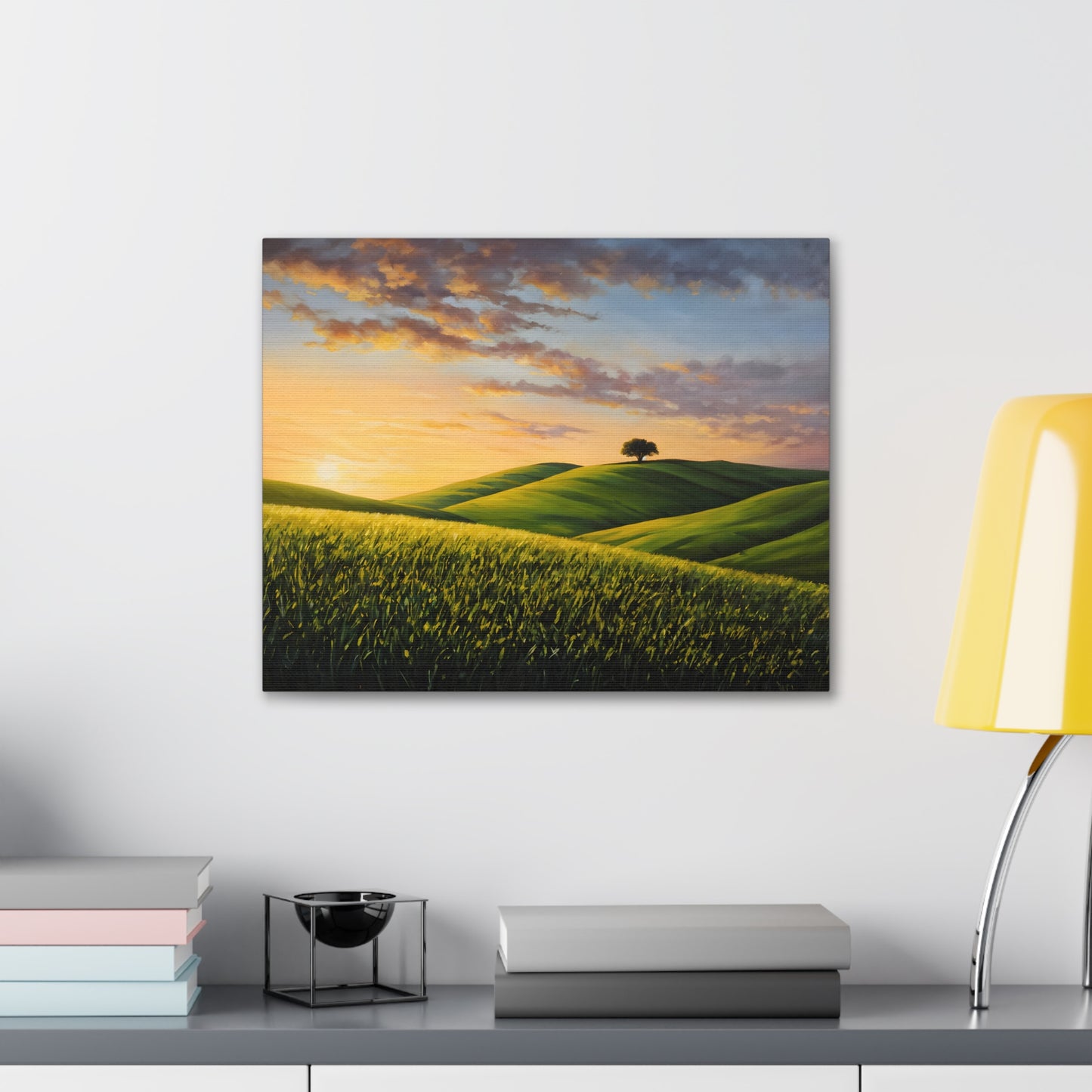 Misty Fields: Classic Oil Painting Wall Décor