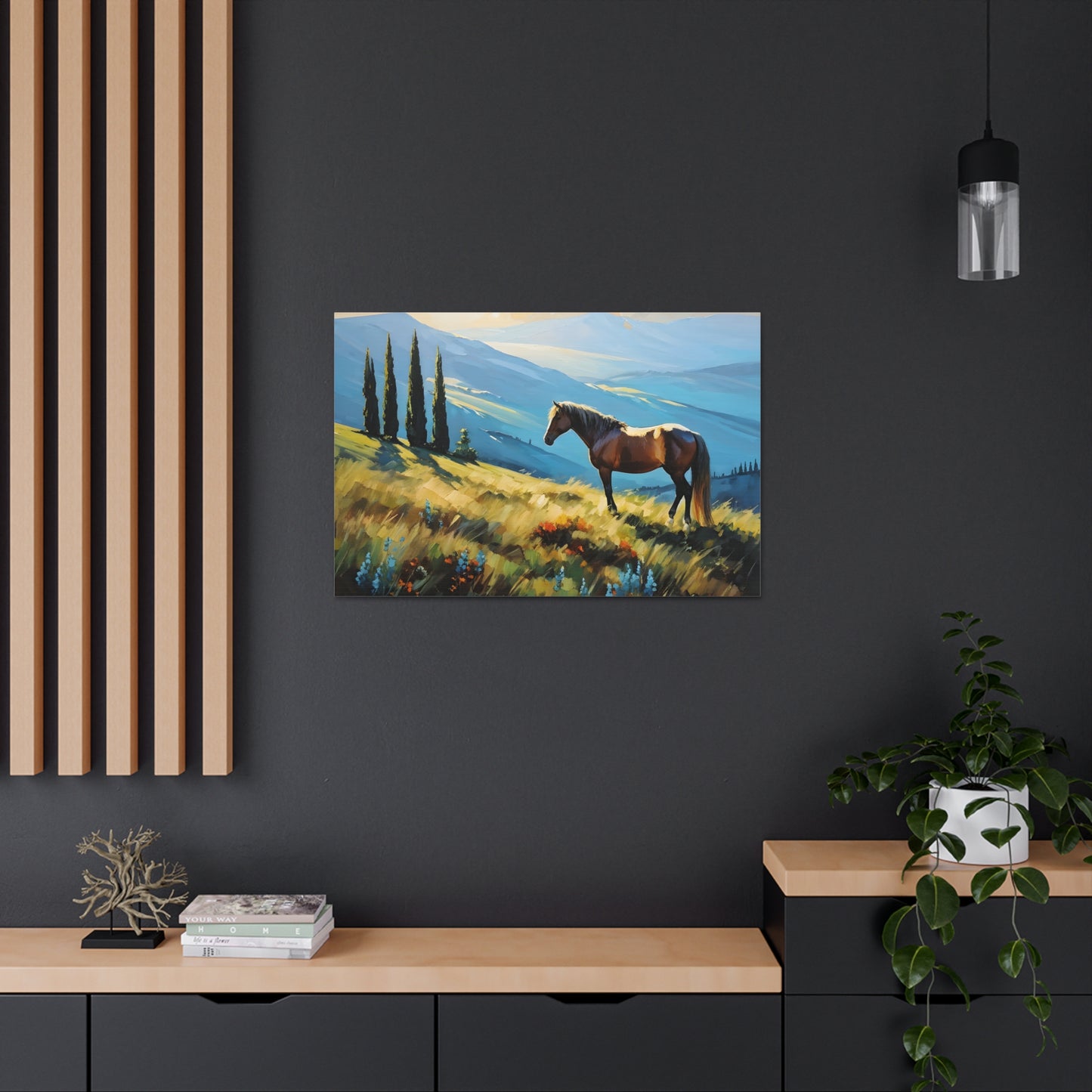 Serene Meadow: Classic Oil Painting Wall Décor