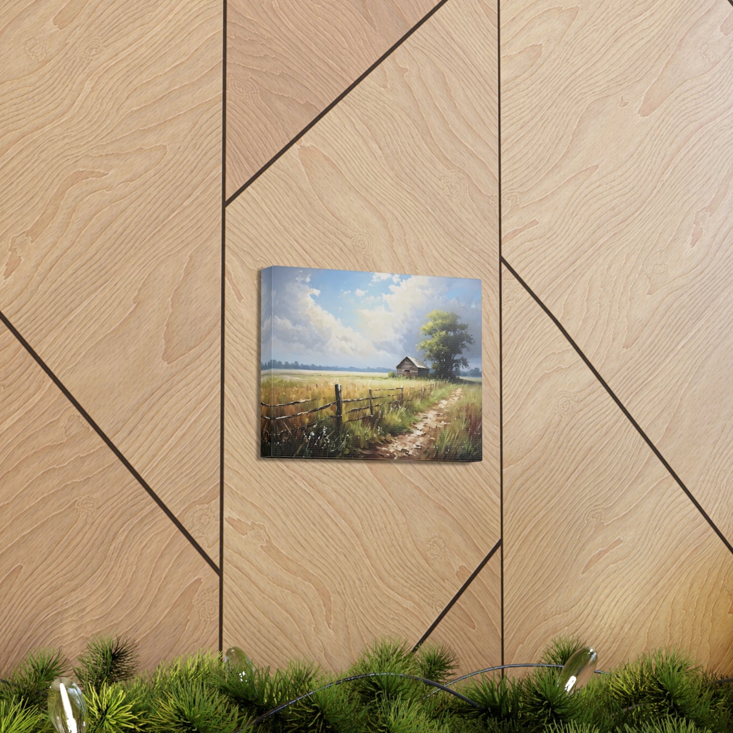 Rustic Countryside: Classic Oil Painting Wall Décor