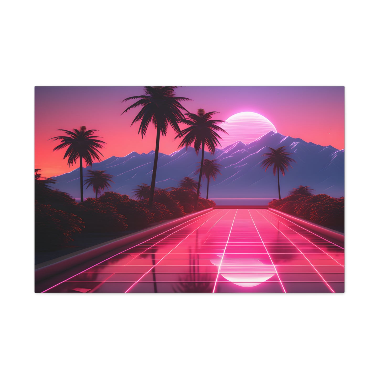 Retrowave Oasis: Outrun Wall Décor