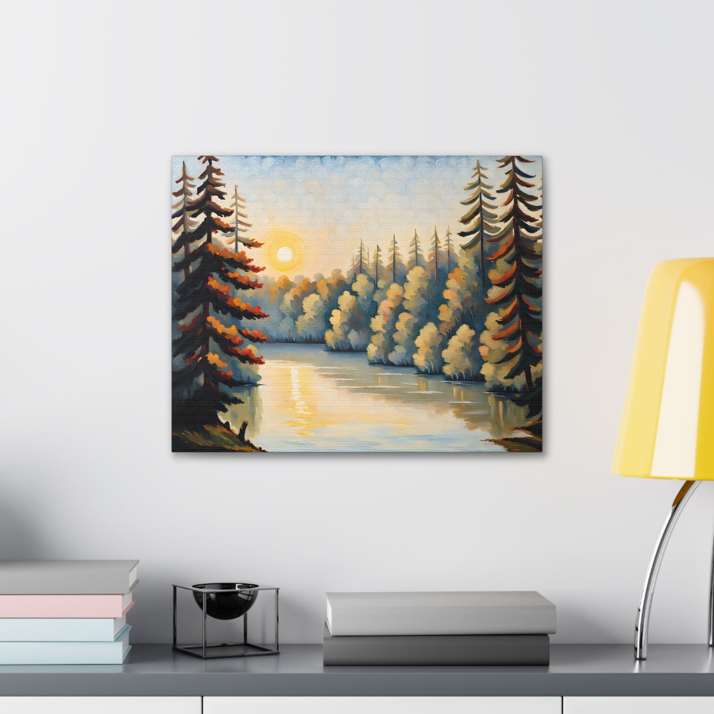 Tranquil Lake: Classic Oil Painting Wall Décor