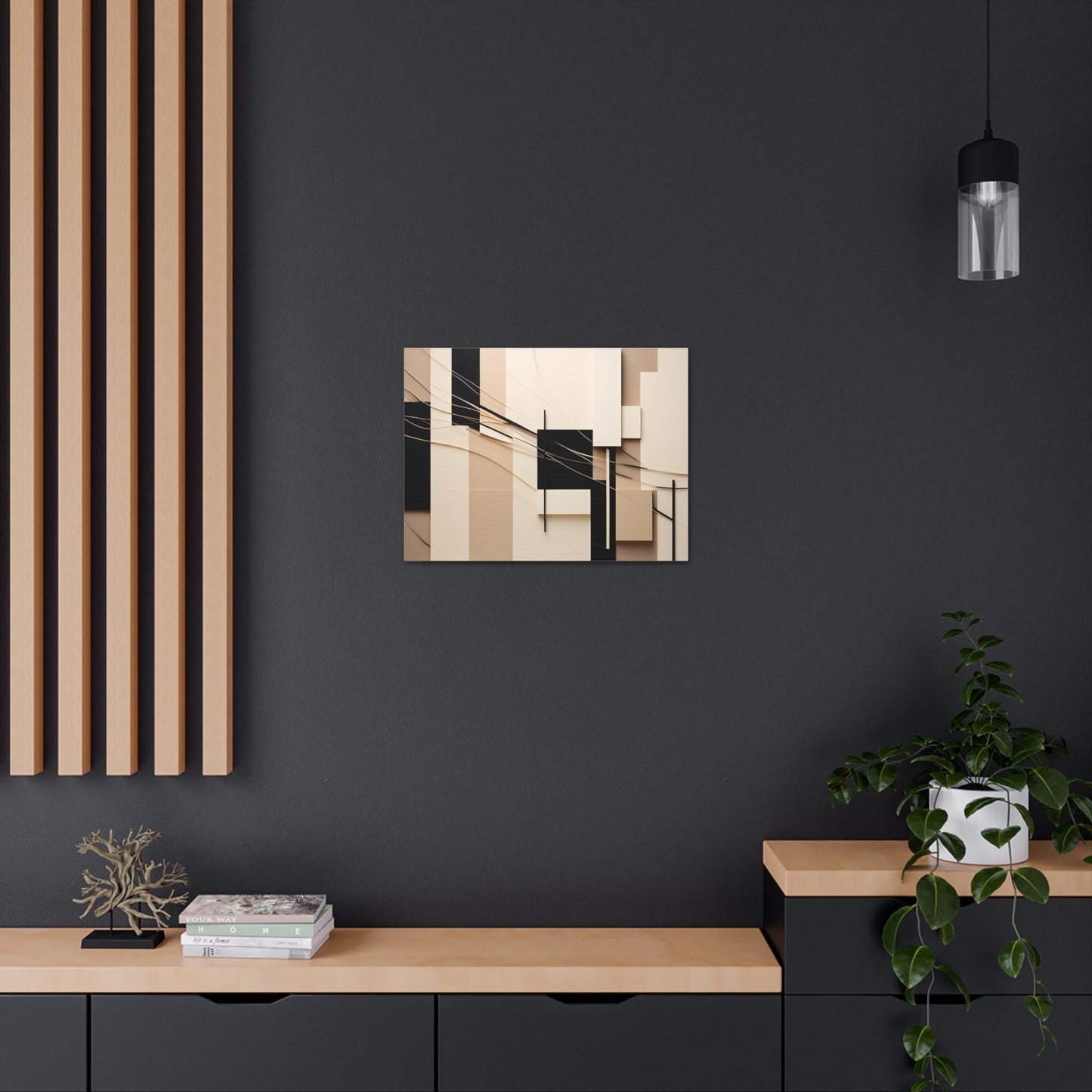 Graceful Contrast: Abstract Beige Wall Décor